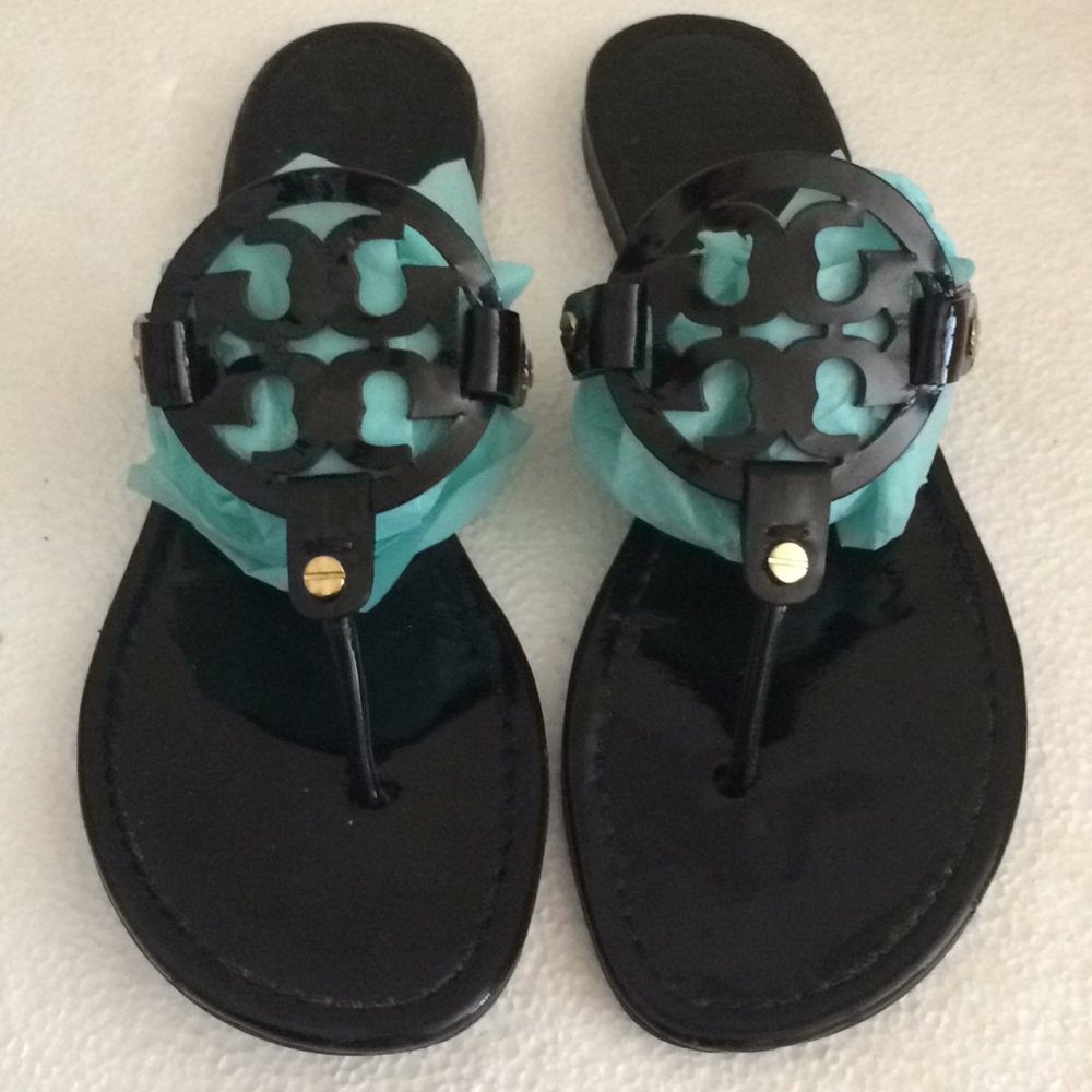 Tory Burch Miller black sandals size 8 flip flop